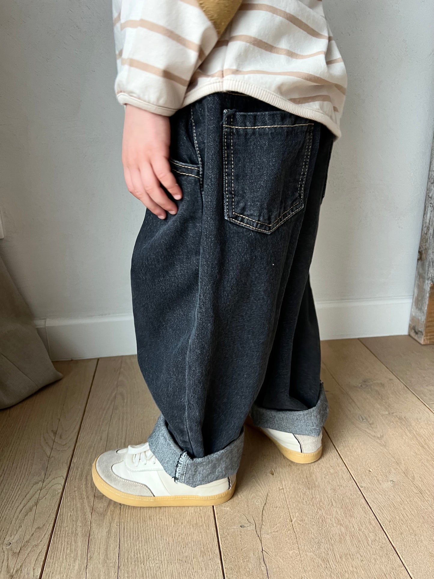 Wide barrel denim - black