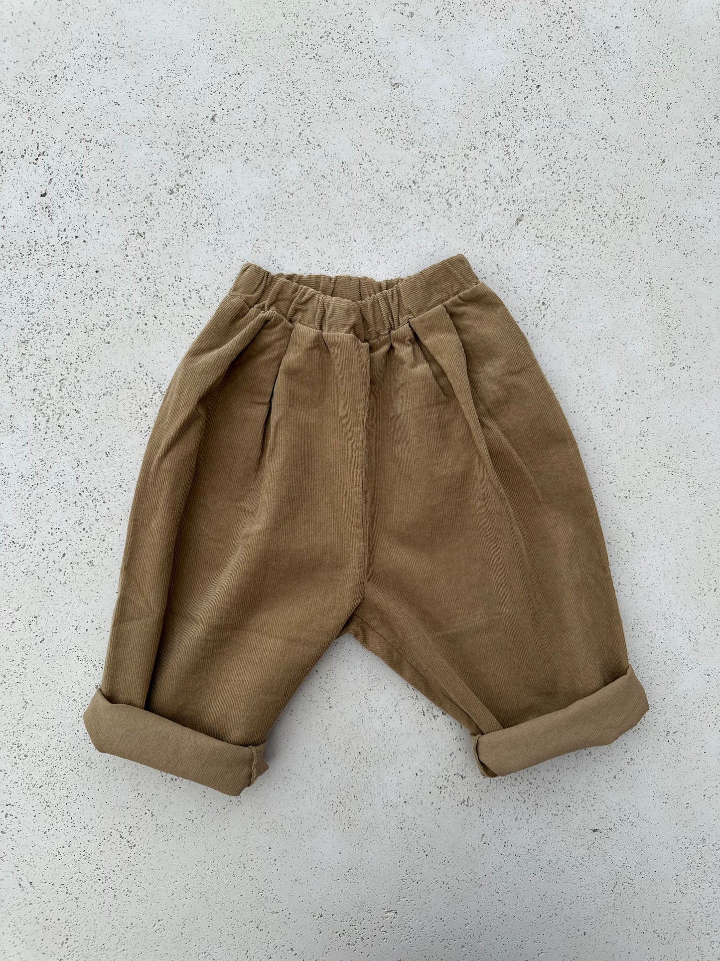 Finger rib pants - camel