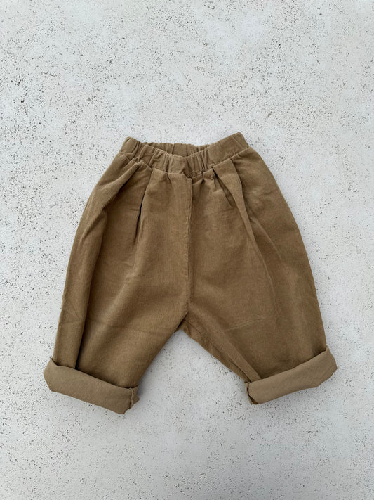 Finger rib pants - camel