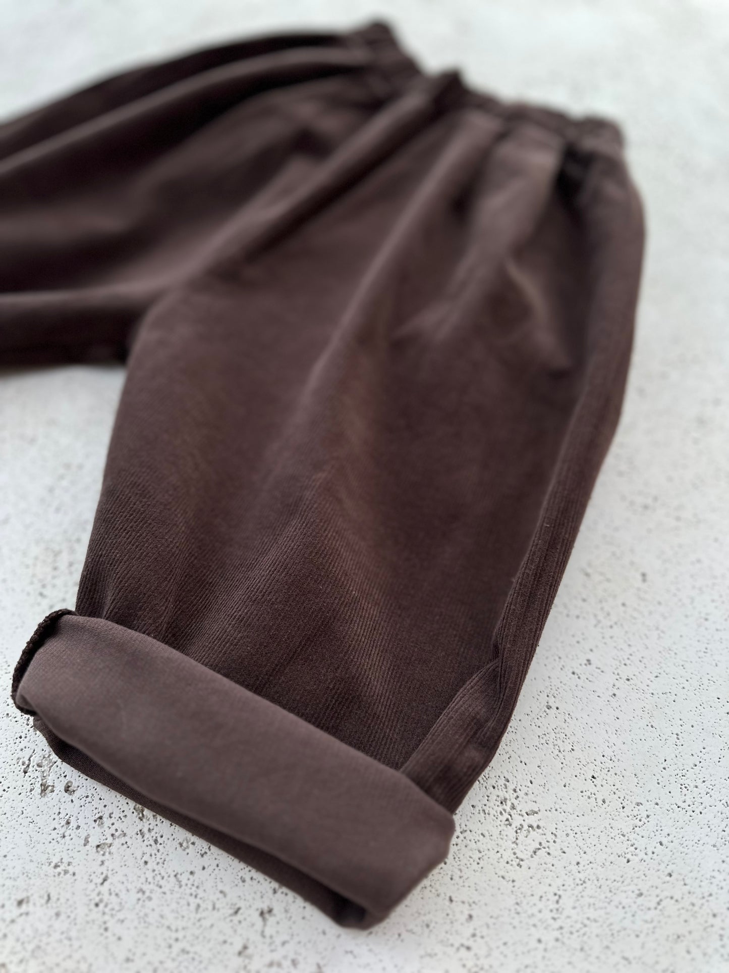 Finger rib pants - dark brown