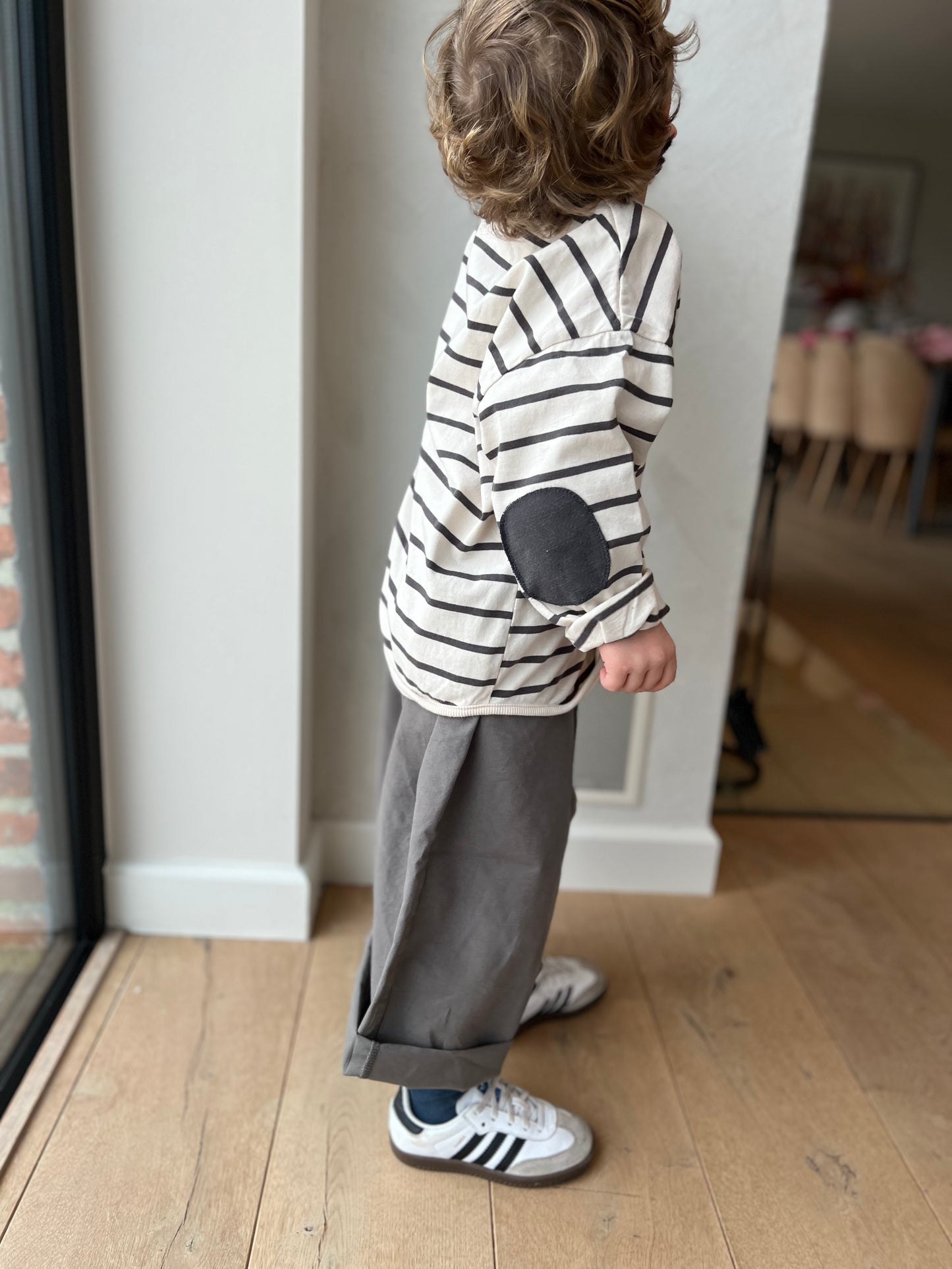 Oxford easy wide pants - charcoal