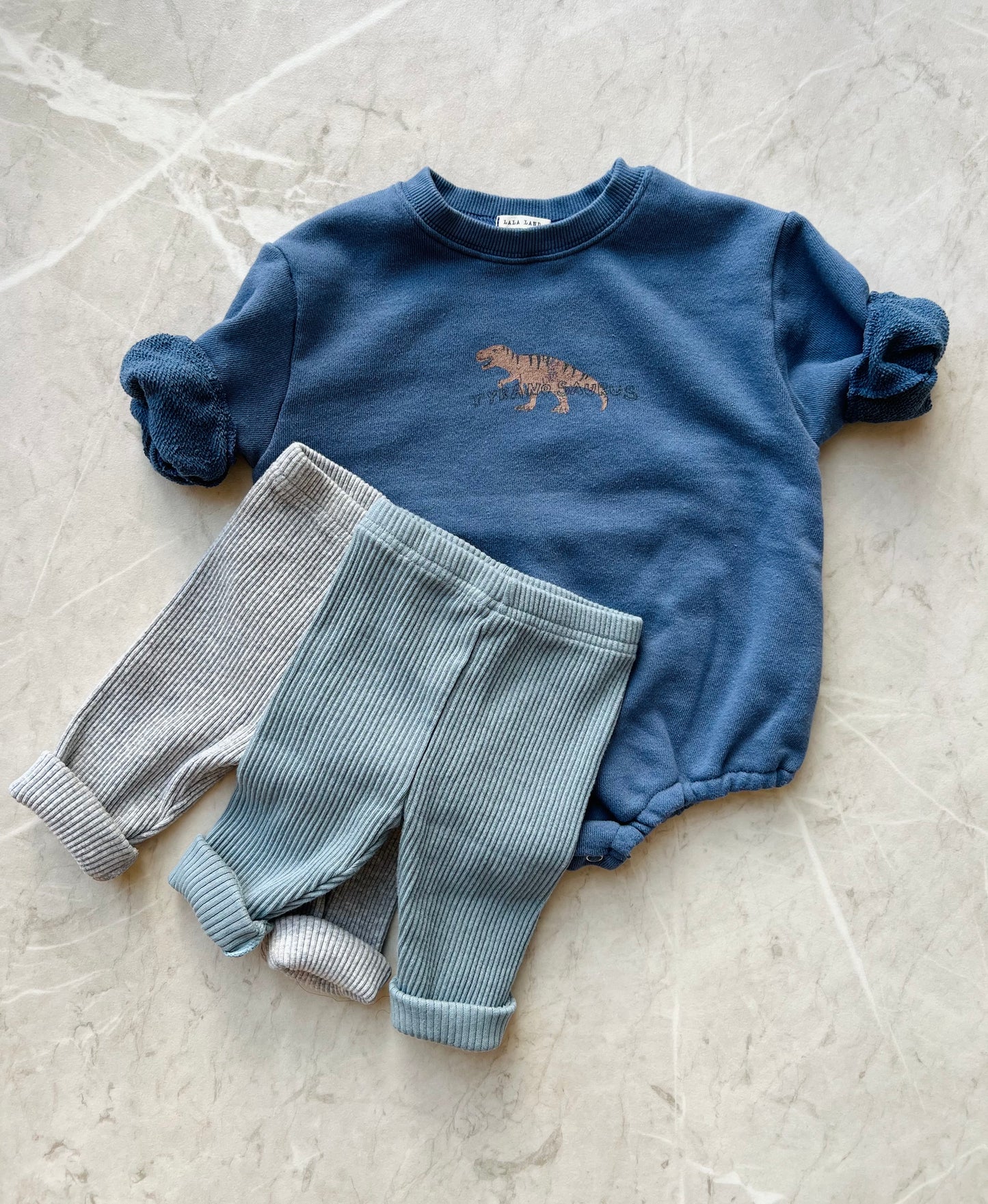Bebe chewy rib leggings - blue/melange/mocha