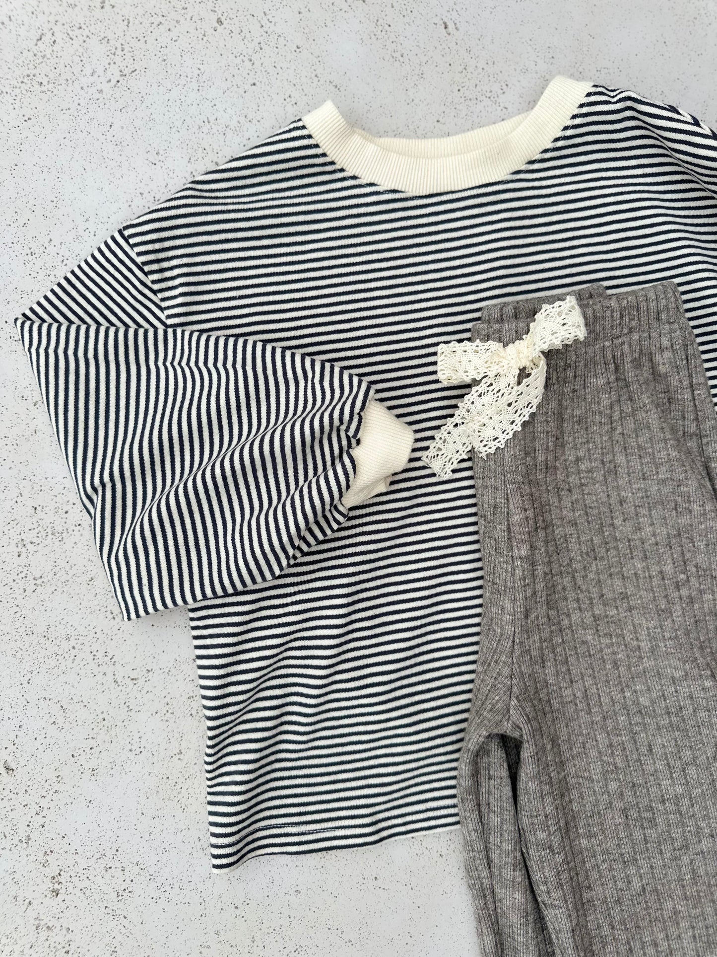 Melmel loose stripe sweatshirt - charcoal