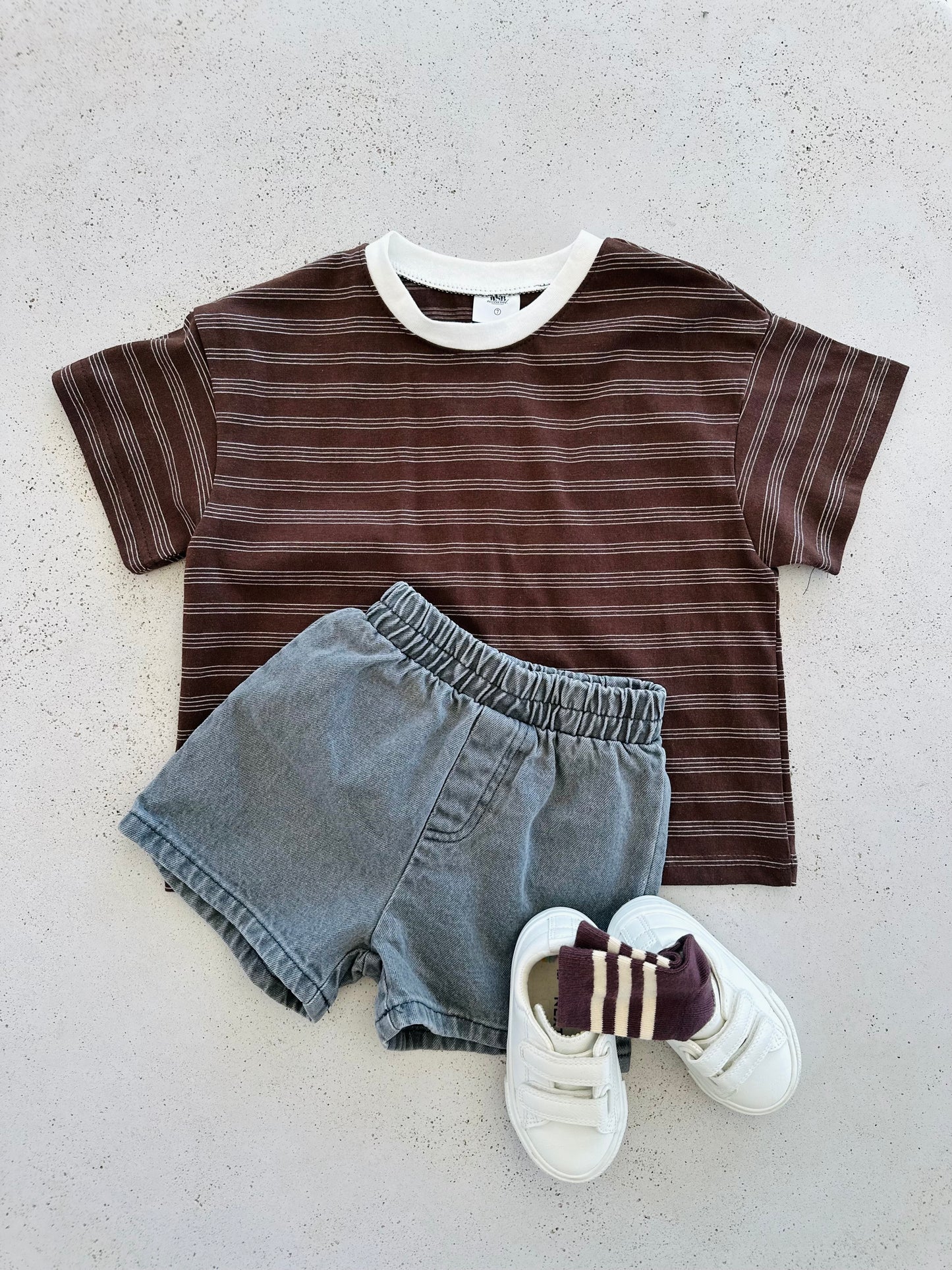 Miu striped tee - brown