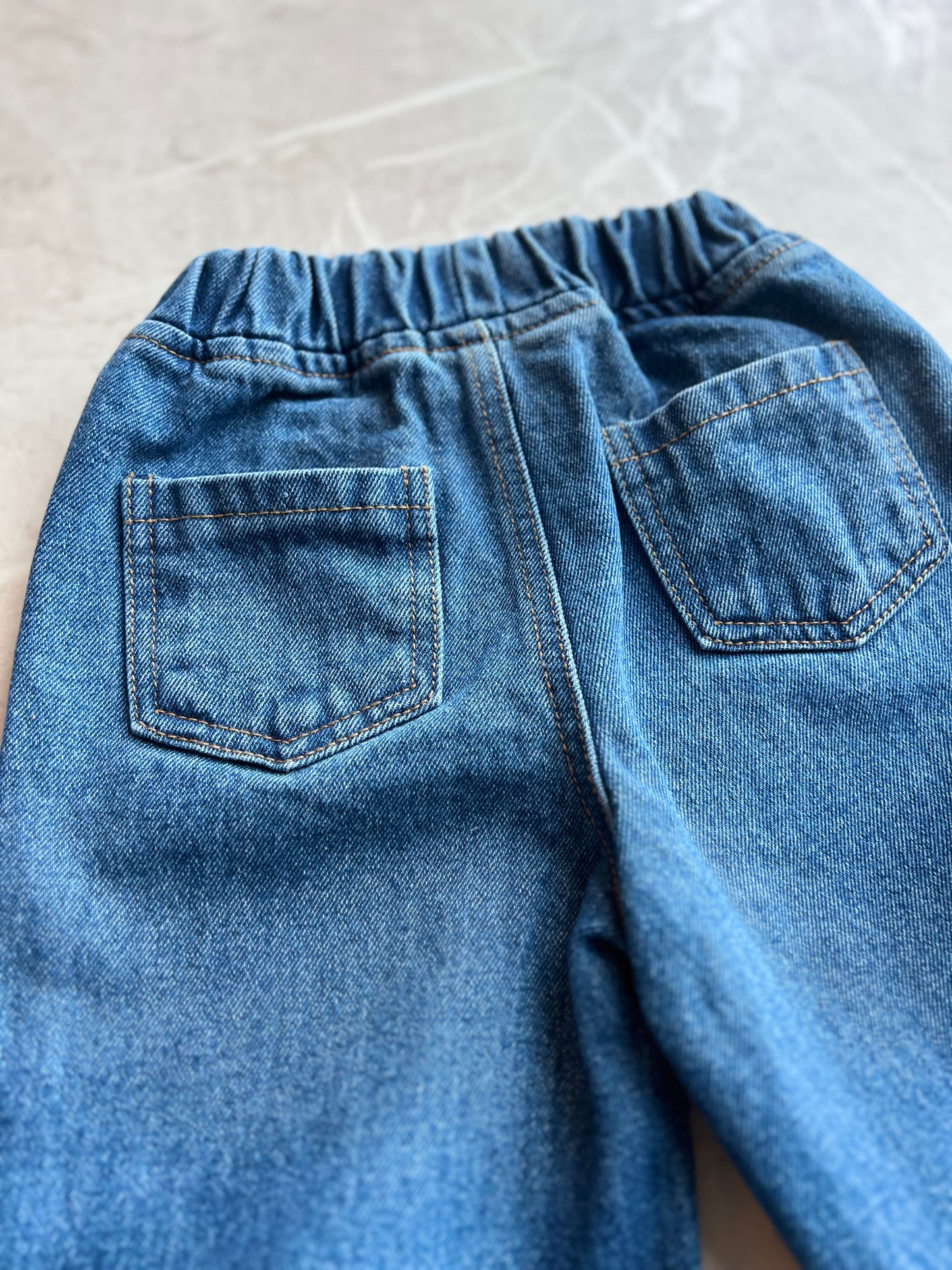 Straight wide fit denim pants - blue