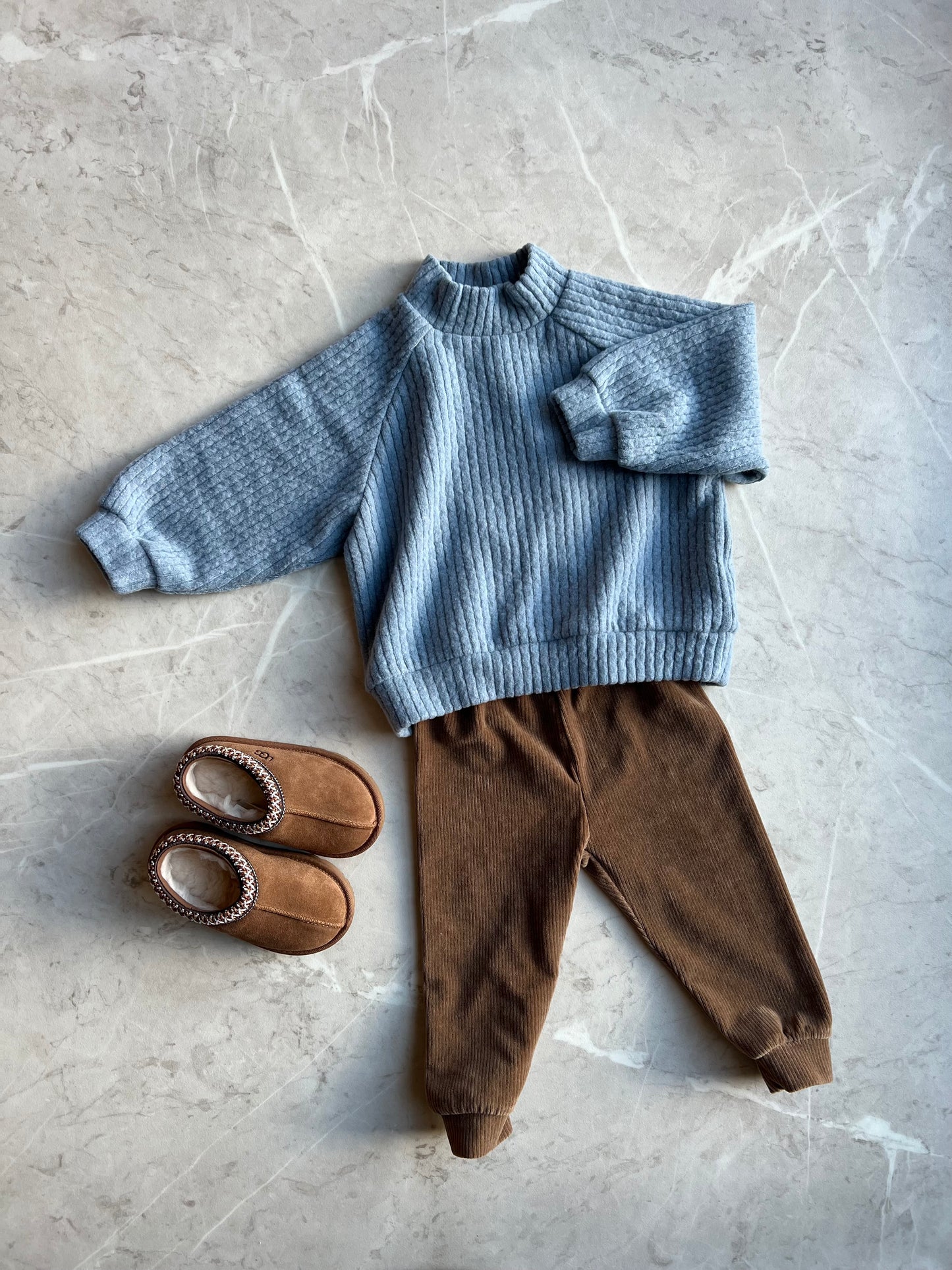 Soft rib joggers - brown