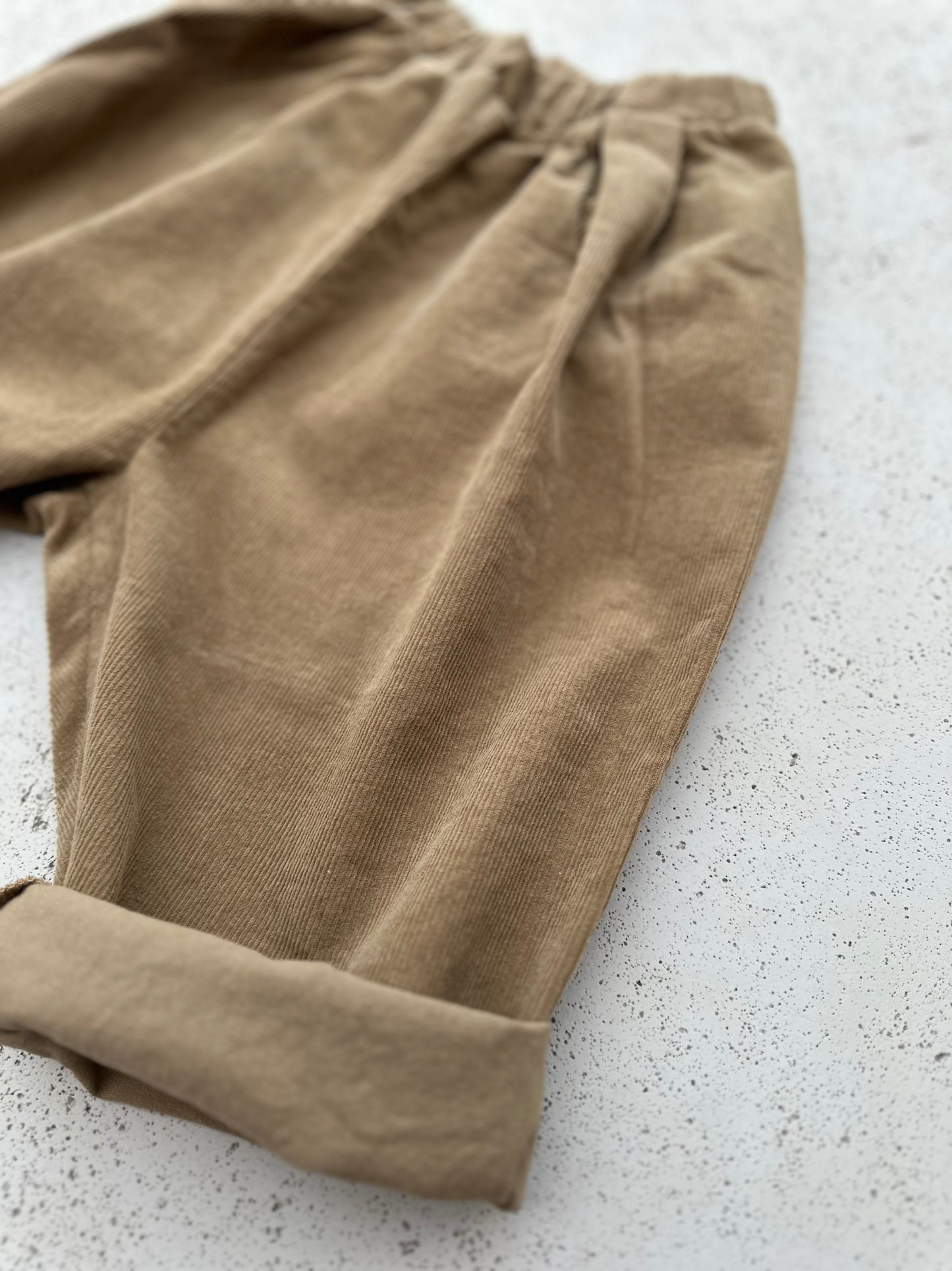 Finger rib pants - camel