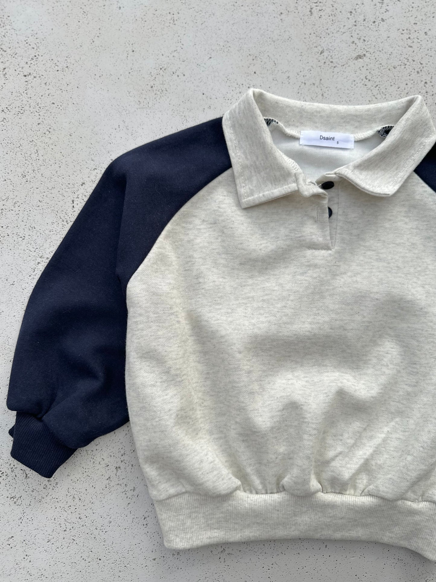 Raglan collar sweatshirt - navy-melange