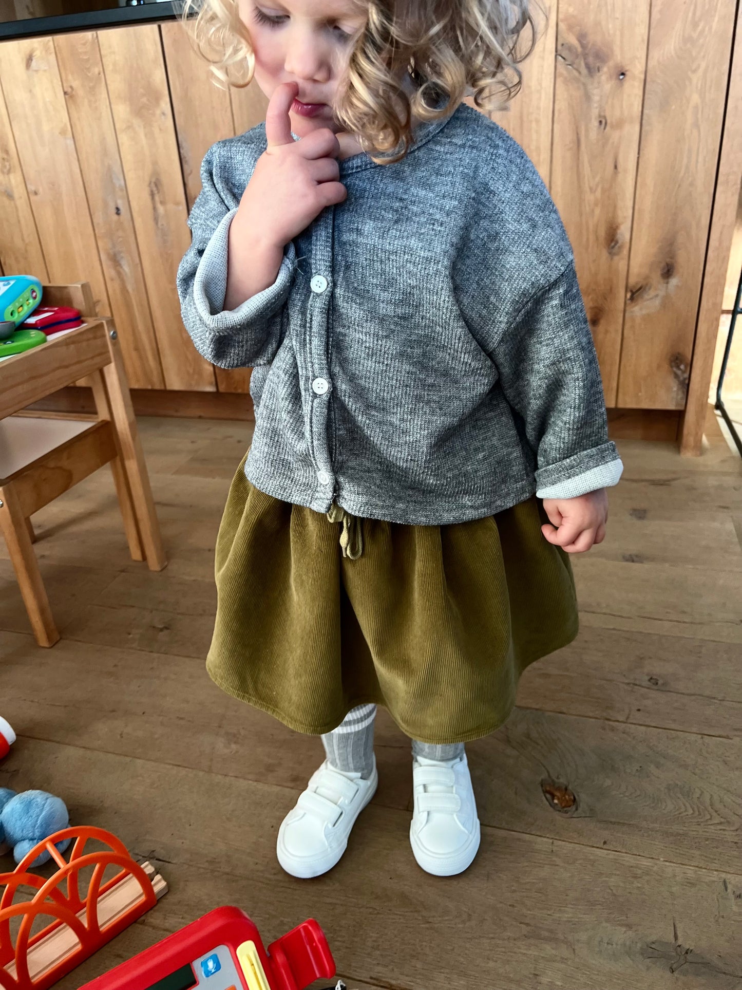 Corduroy Skirt - Olive - Last one 7-8y