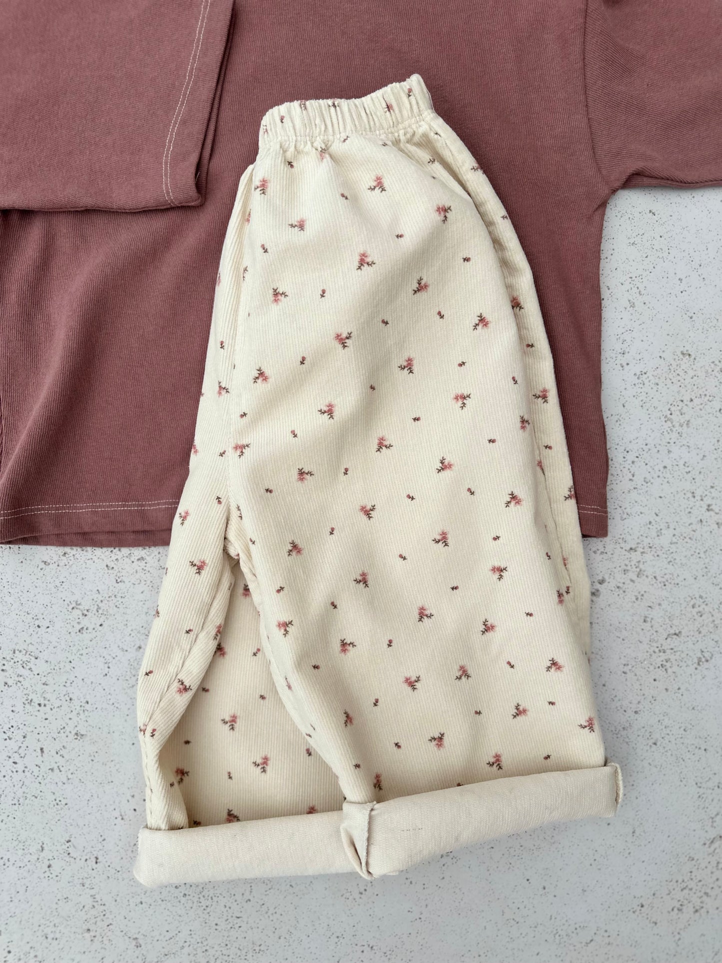 Comfy thick stitch tee - burgundy