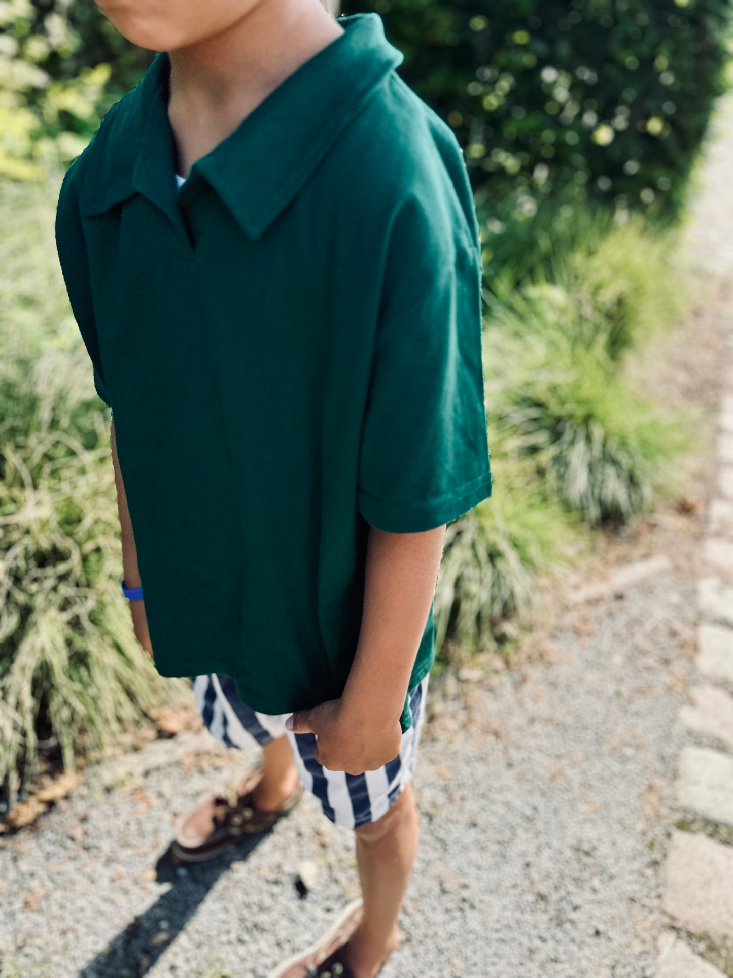 Arthur boxy polo shirt - Forest green
