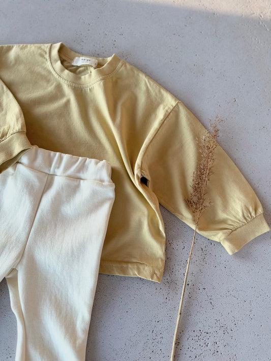 Amigo longsleeve boxy tee - butter