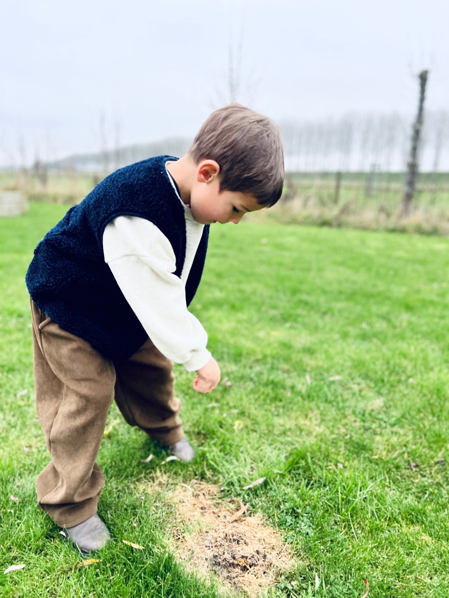 Warm fleeced rib pants - Brown: LAST ONES: 4-5y, 7-8y