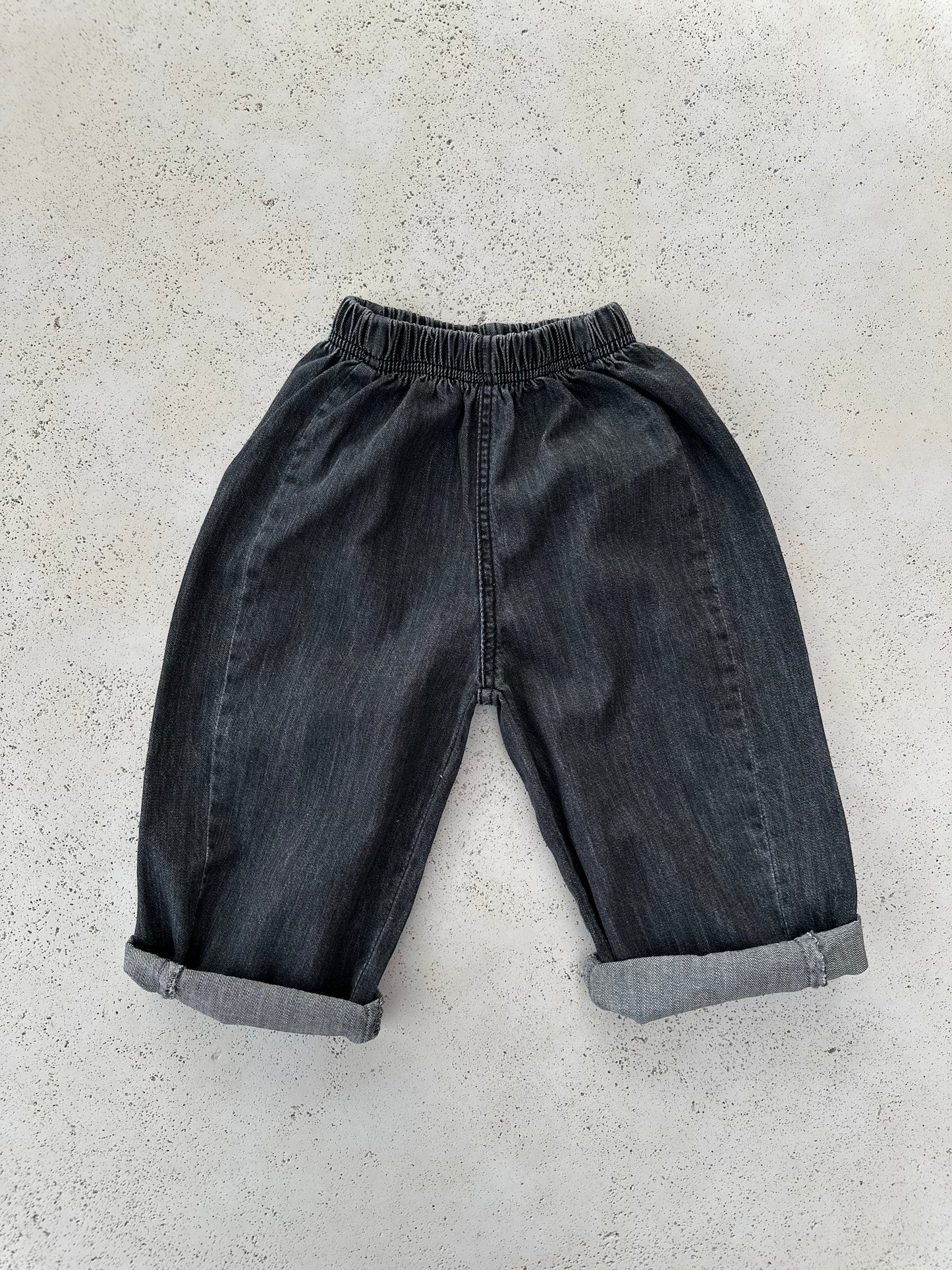 Lonny loose fit denim pants - black