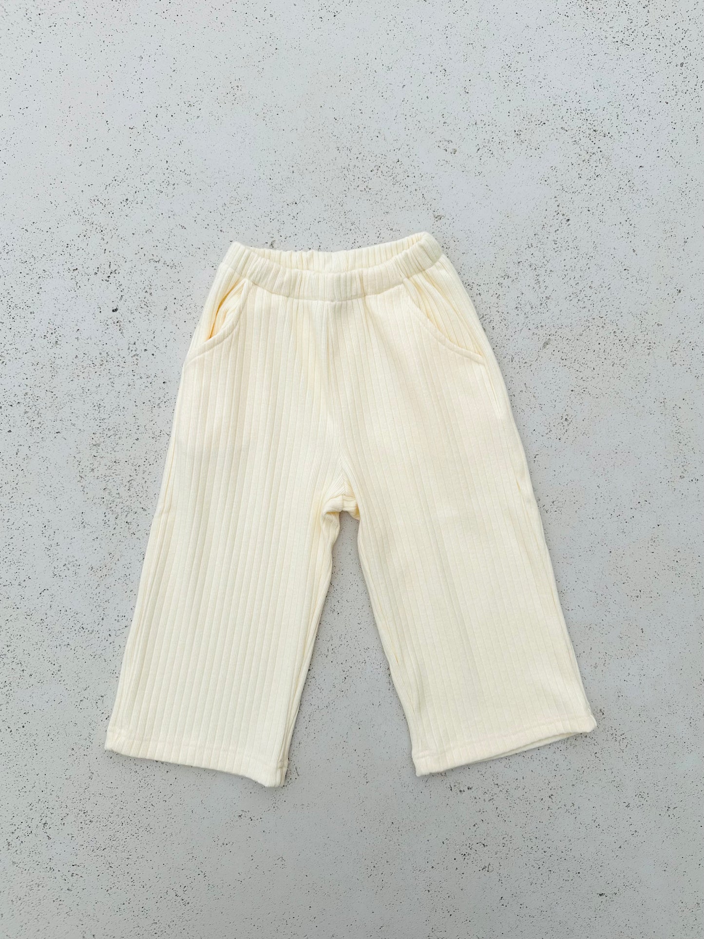Lily ribbed knit pants - Cream