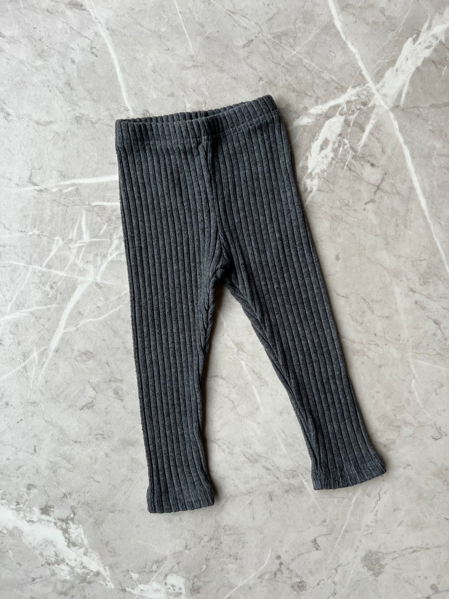 Rib knit leggings - grey