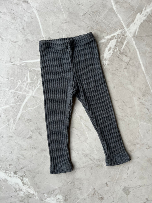 Rib knit leggings - grey