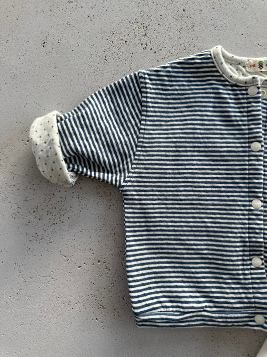 Bebe Lou stripe-dot vest - navy