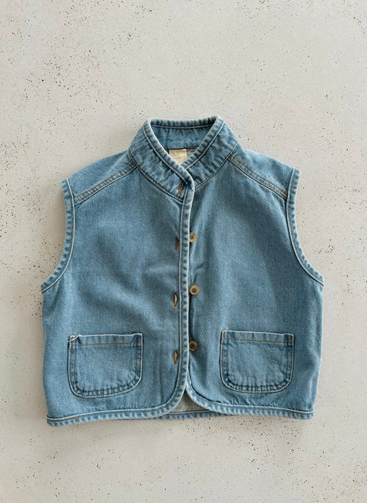Jill vest - blue washing denim