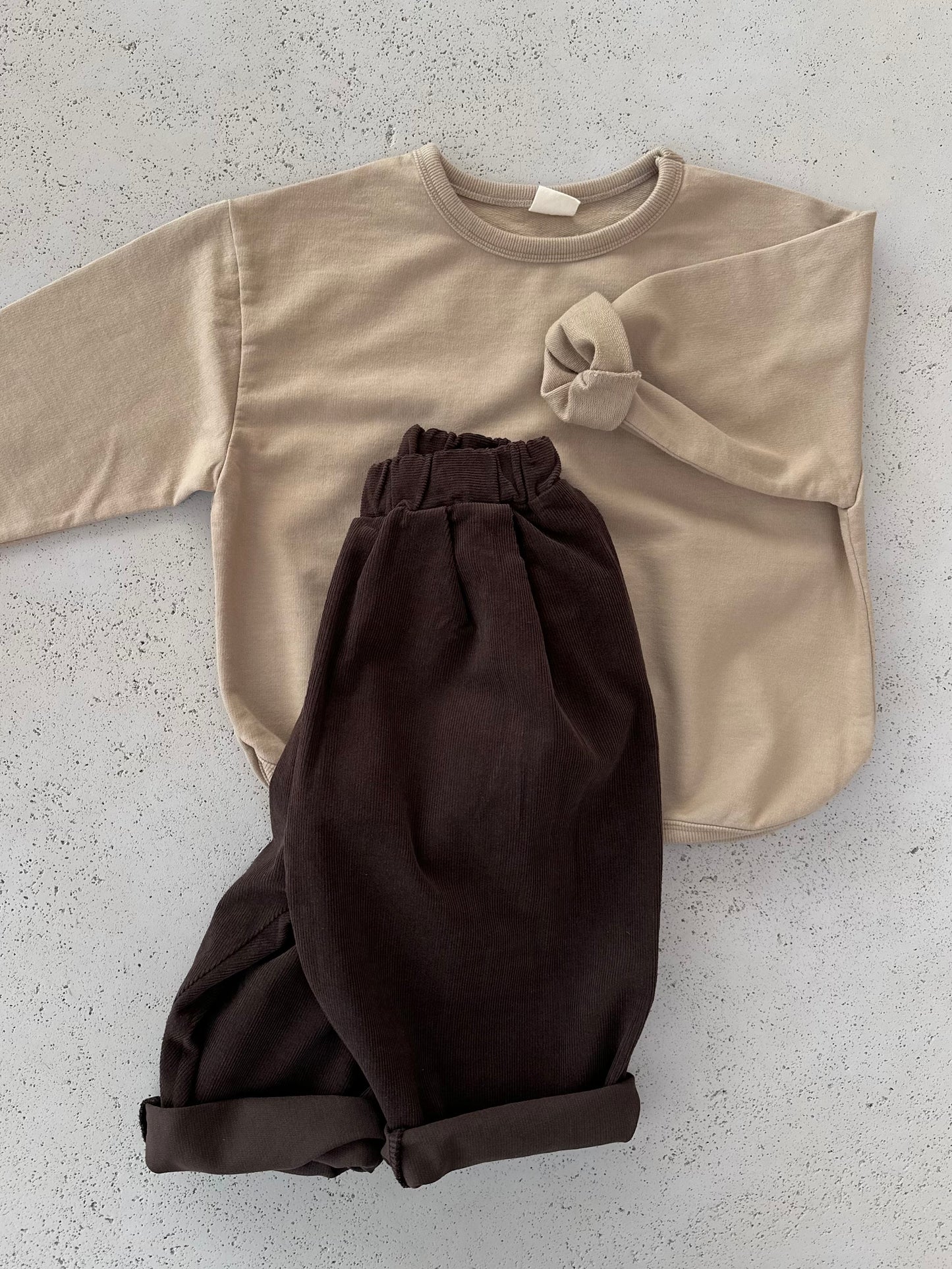 Finger rib pants - dark brown