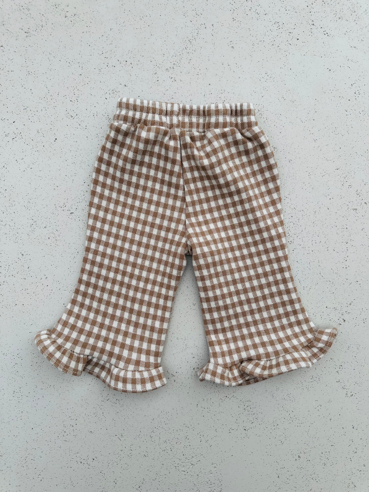 Bebe frill bootcut pants - check beige