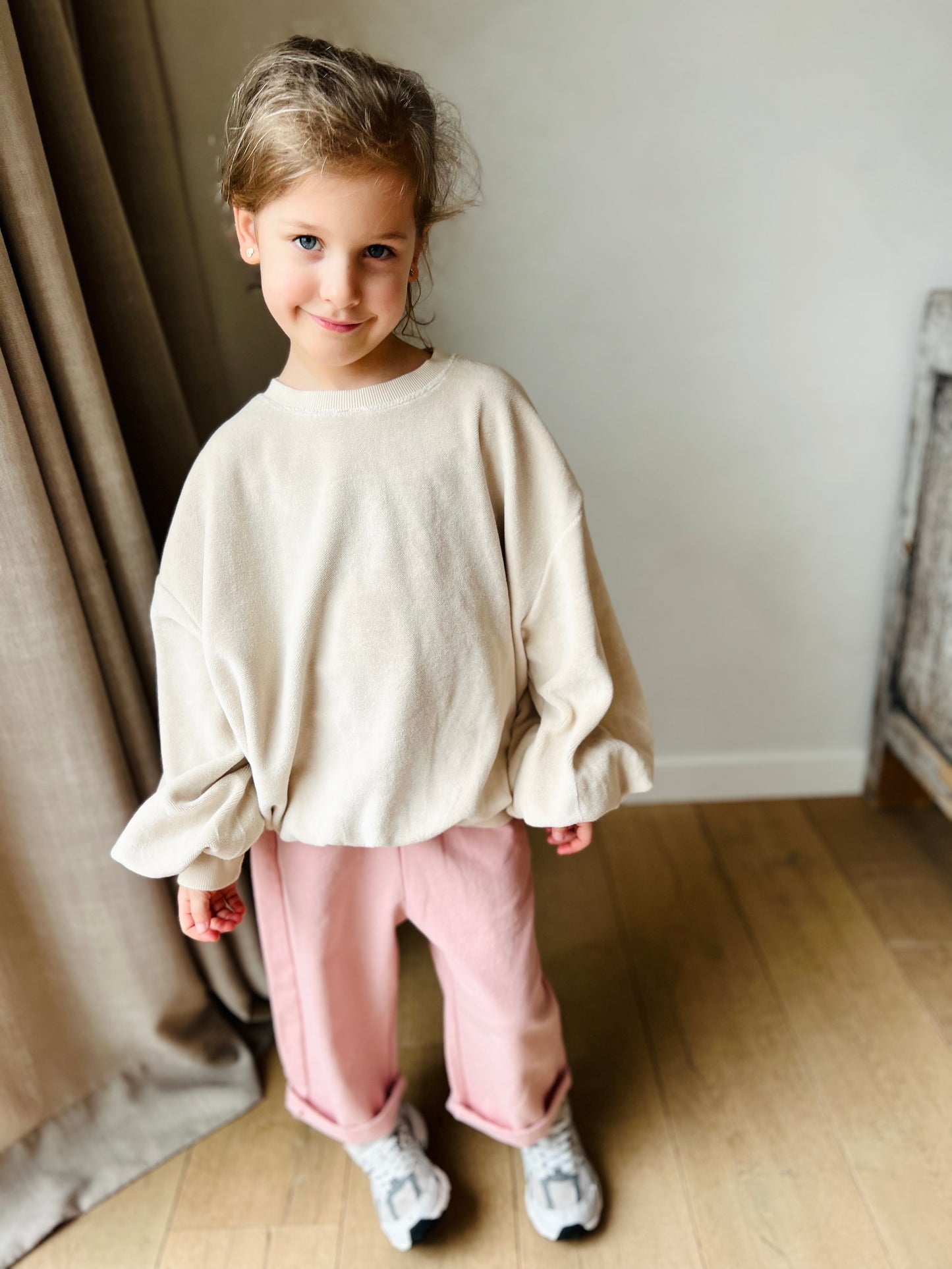 Sandstone relaxed terry sweater - light-beige