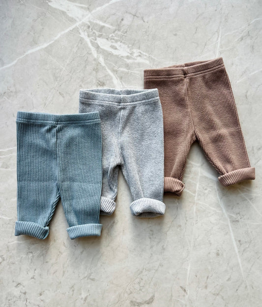 Bebe chewy rib leggings - blue/melange/mocha