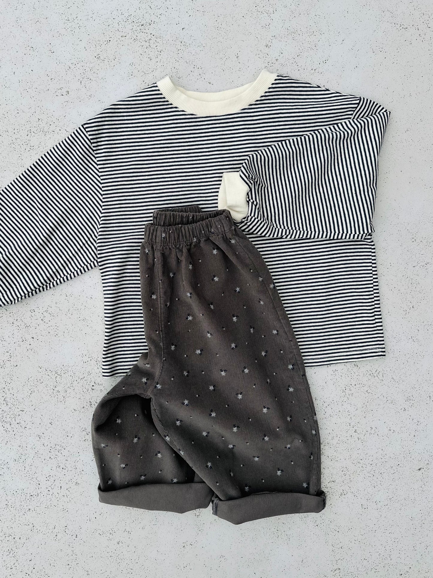 Melmel loose stripe sweatshirt - charcoal
