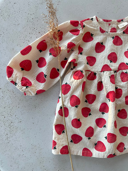 Vintage berry dress - ecru