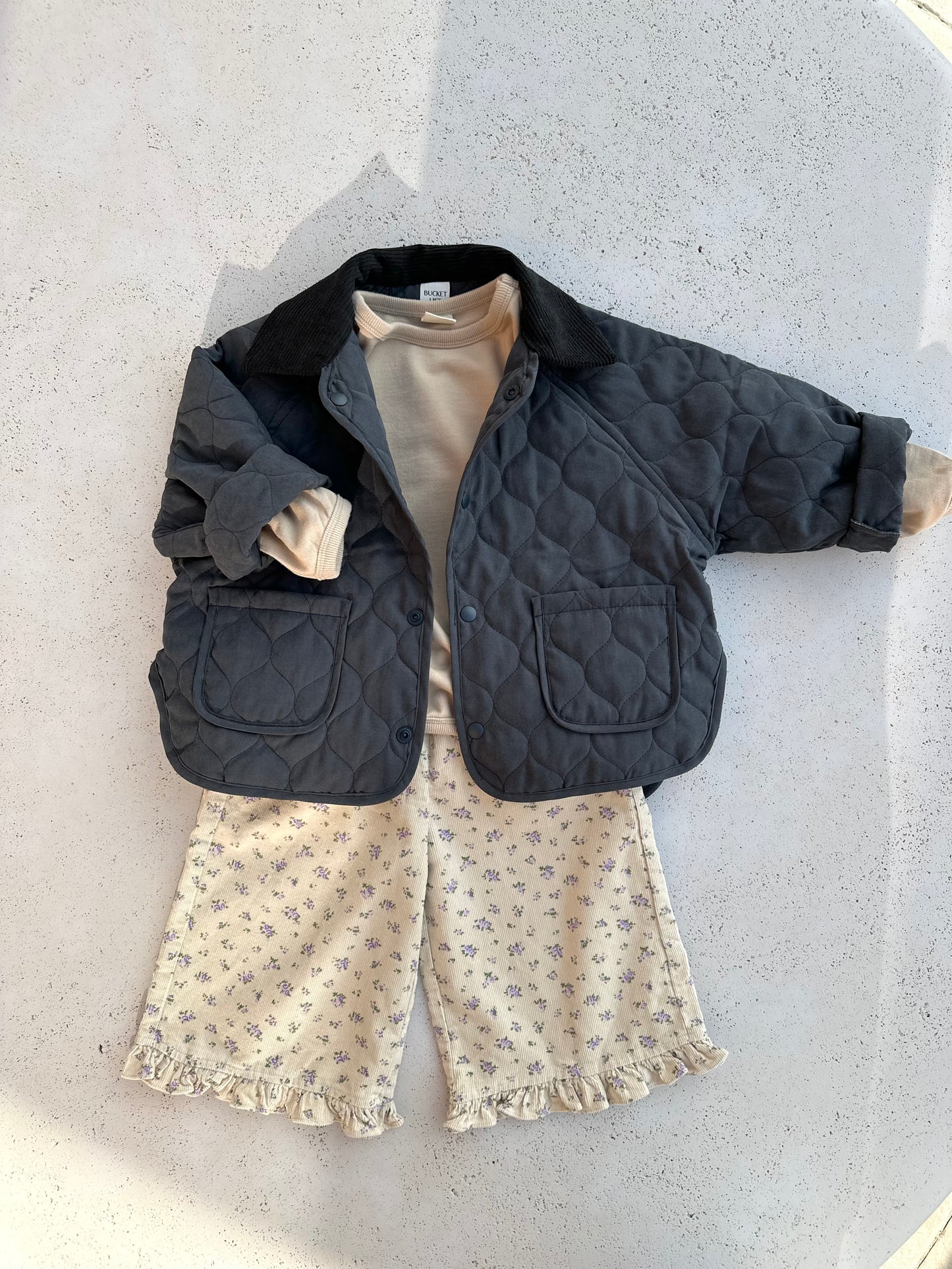Quin collar quilted jacket - navy