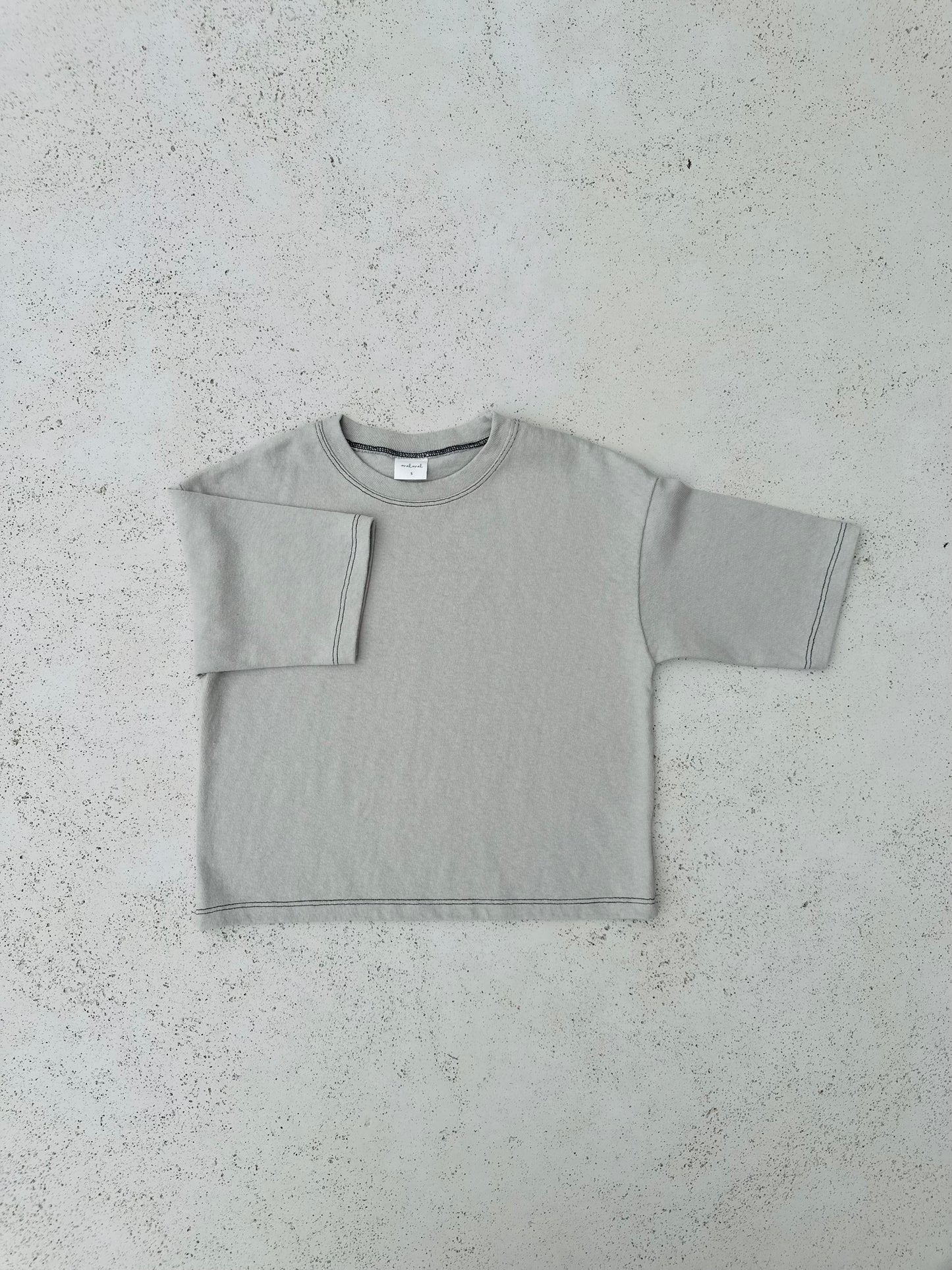 Comfy thick stitch tee - light grey