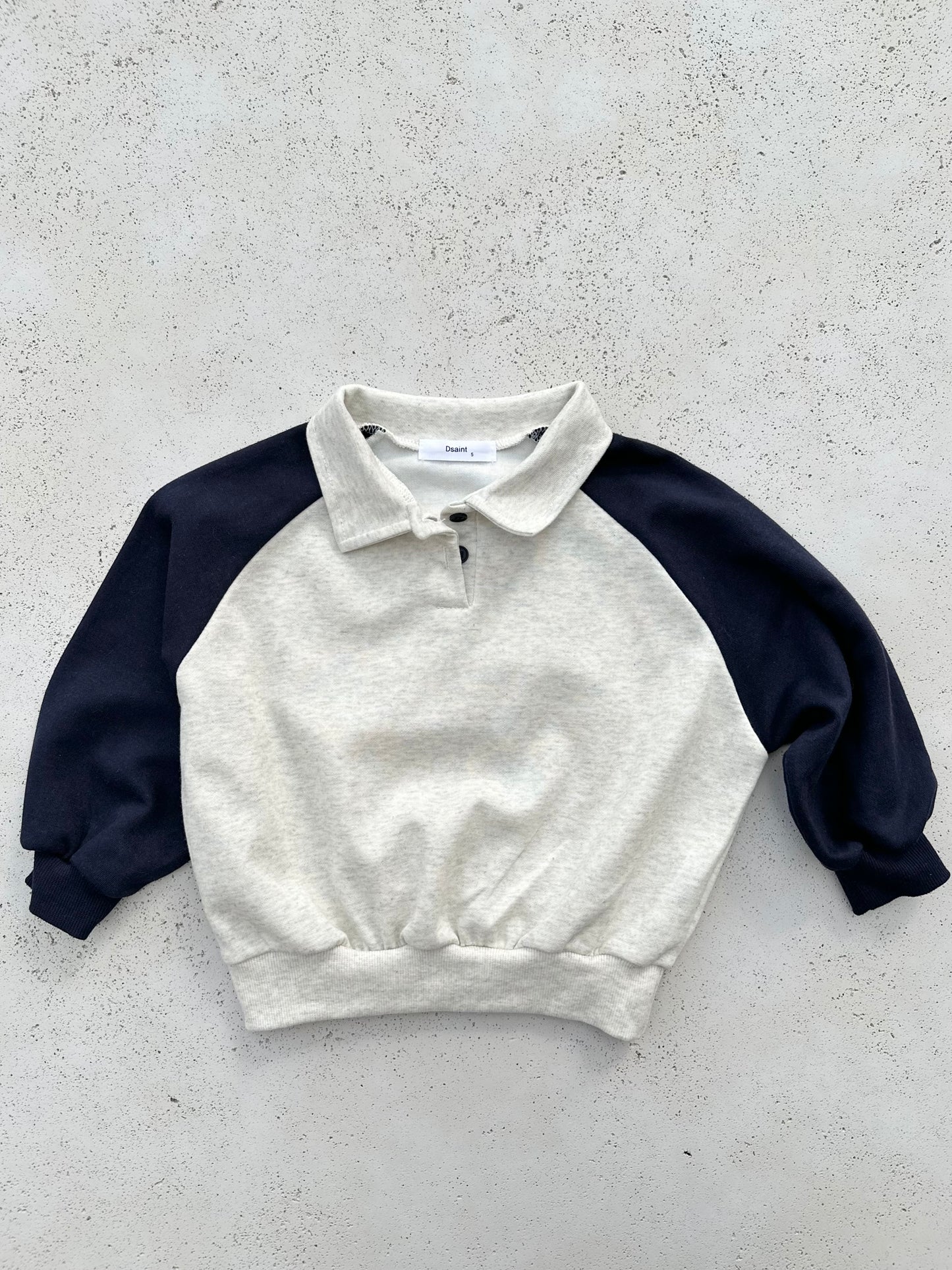 Raglan collar sweatshirt - navy-melange