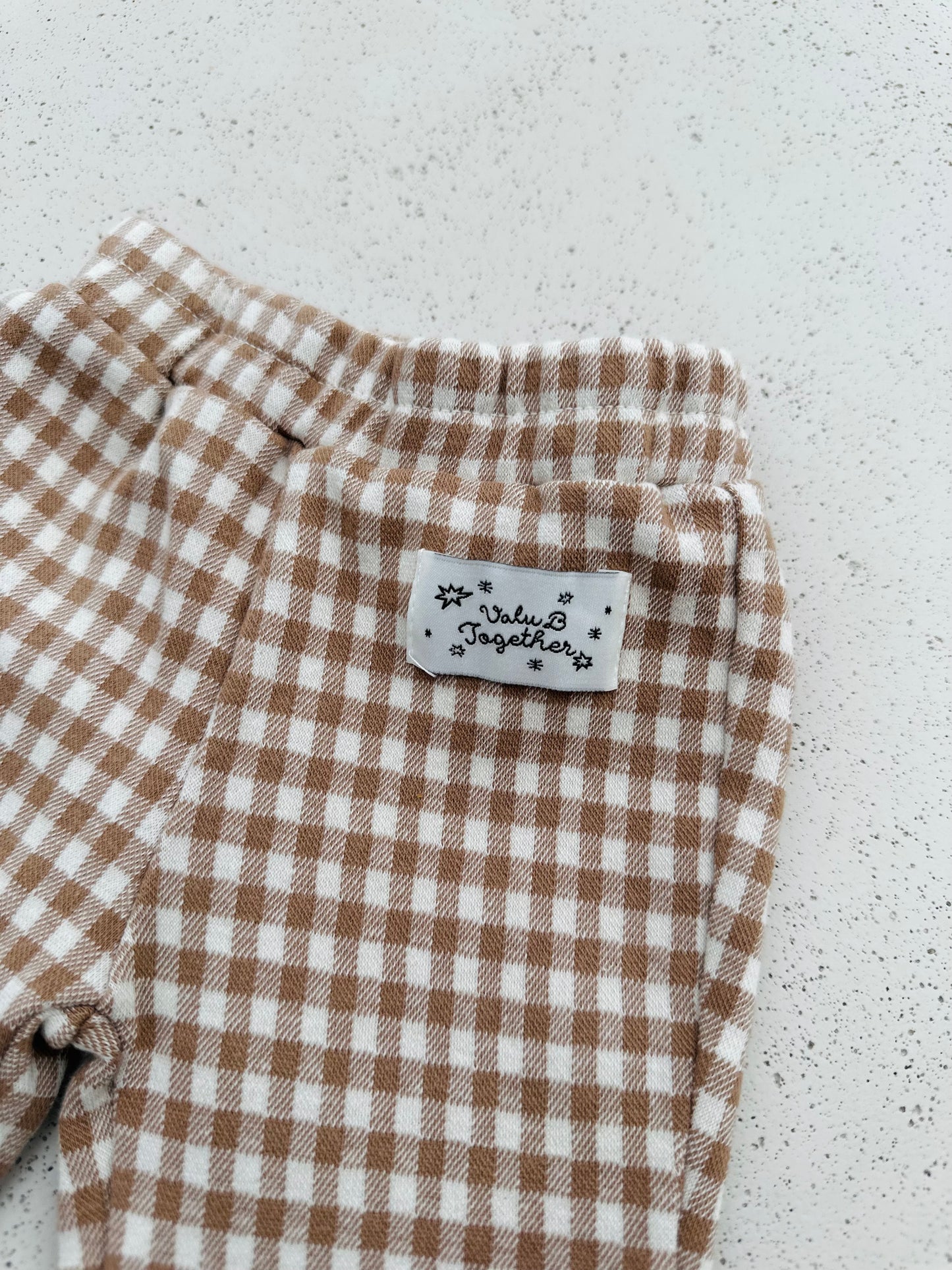 Bebe frill bootcut pants - check beige