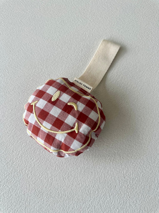Pacifier cloth pomme - checked bisous brique