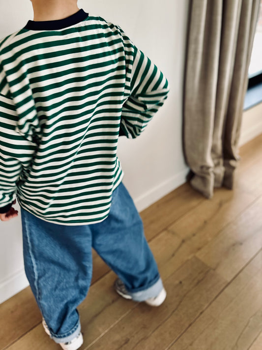 Maren stripe longsleeve sweatshirt - green-blue