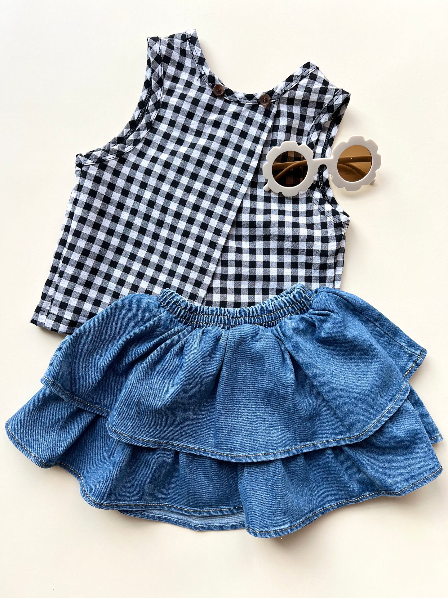 Summer check top - Black