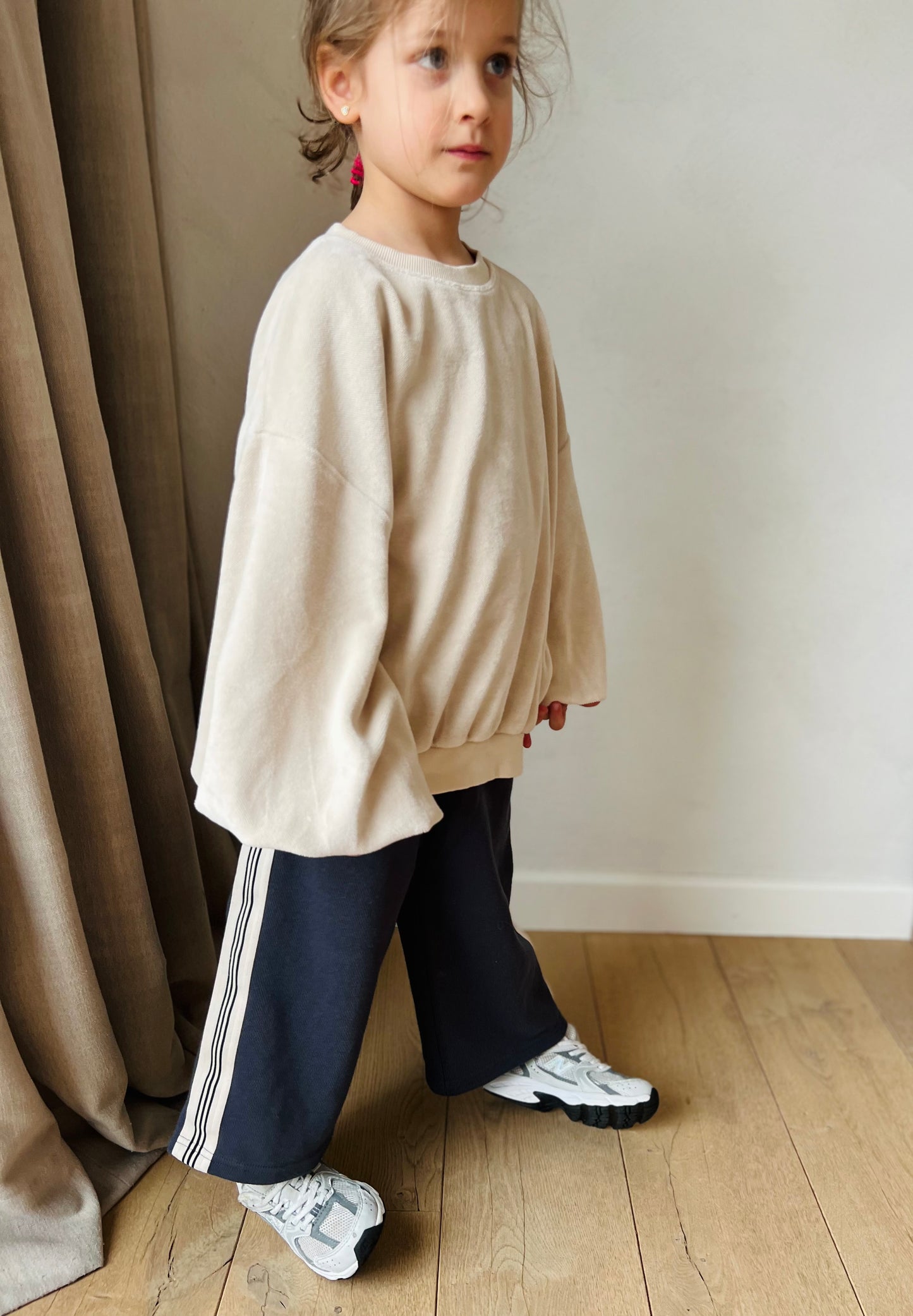 Tape line pants - charcoal/navy