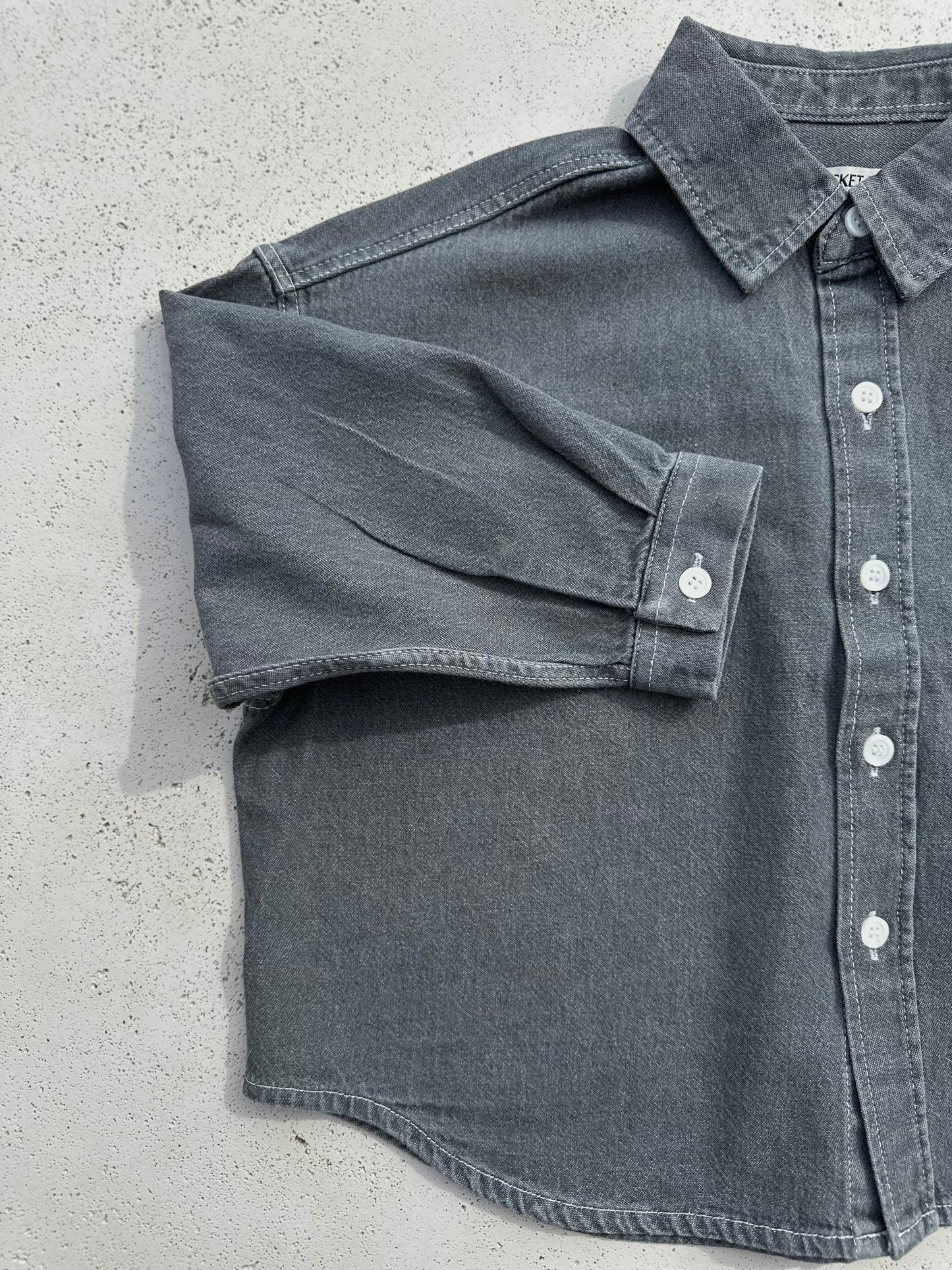 Bucket oversized denim shirt - grey