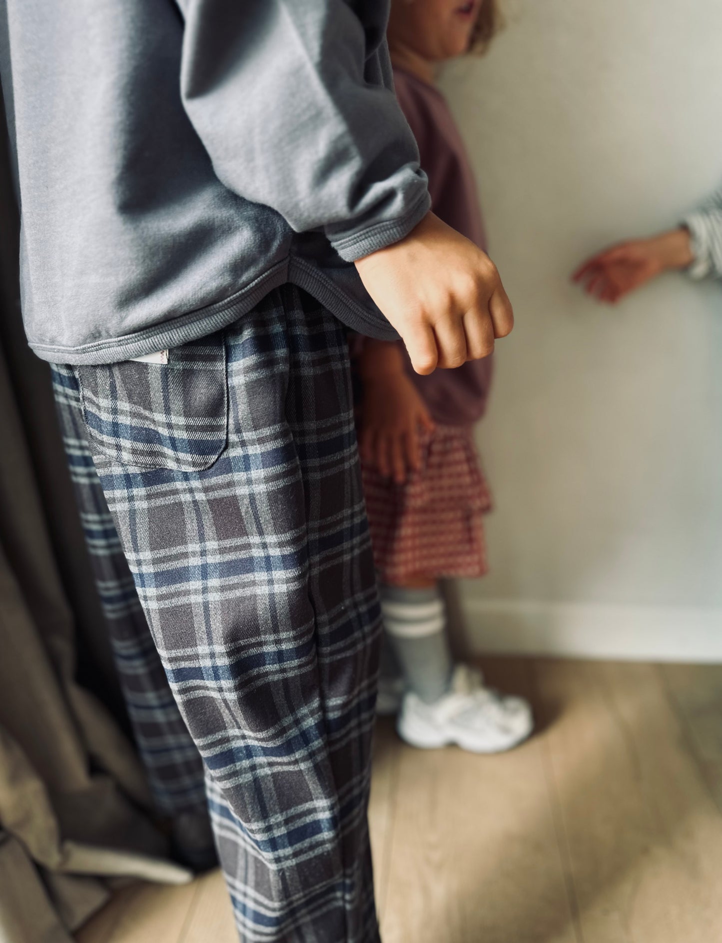 Lala check pants - brown