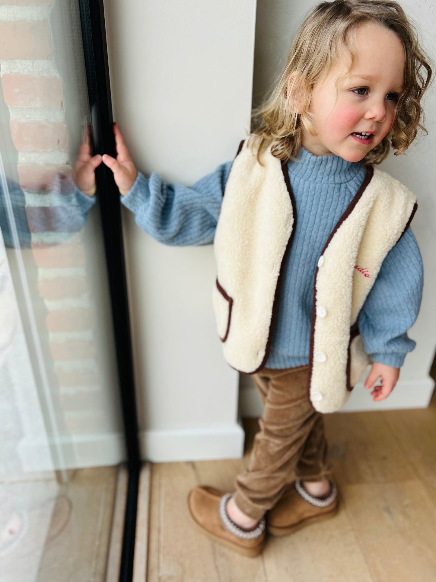 Soft rib joggers - brown