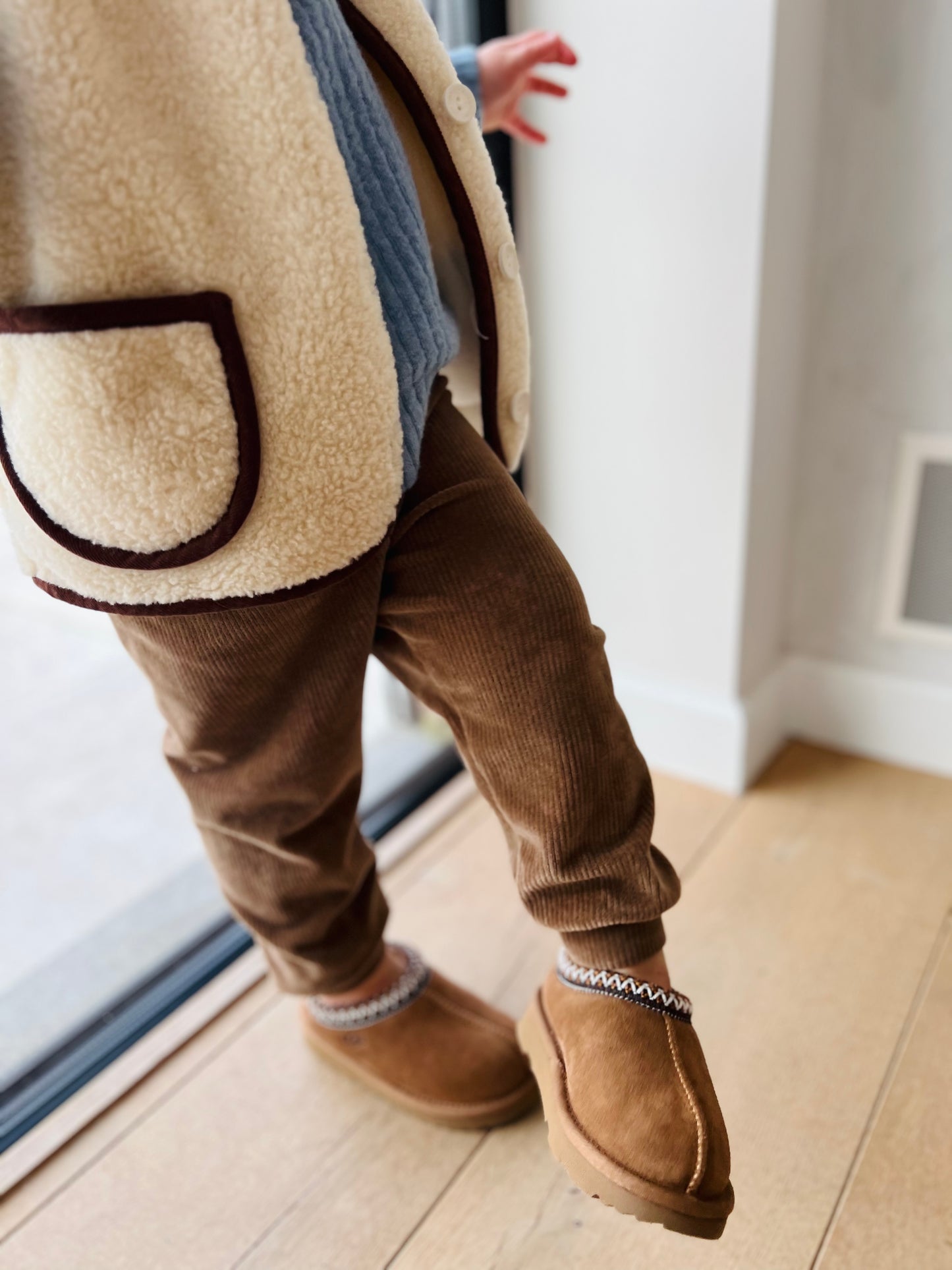 Soft rib joggers - brown
