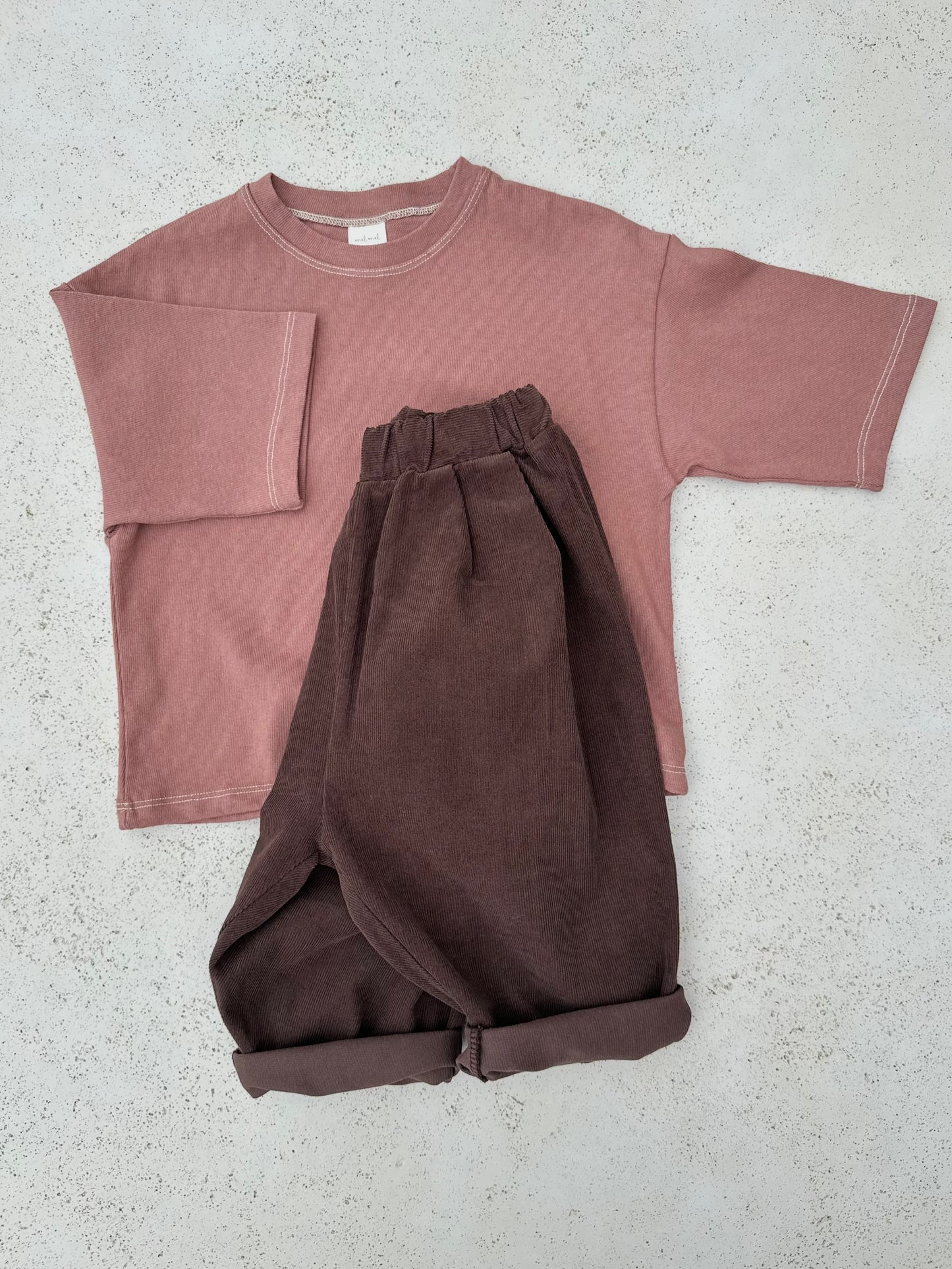 Comfy thick stitch tee - burgundy