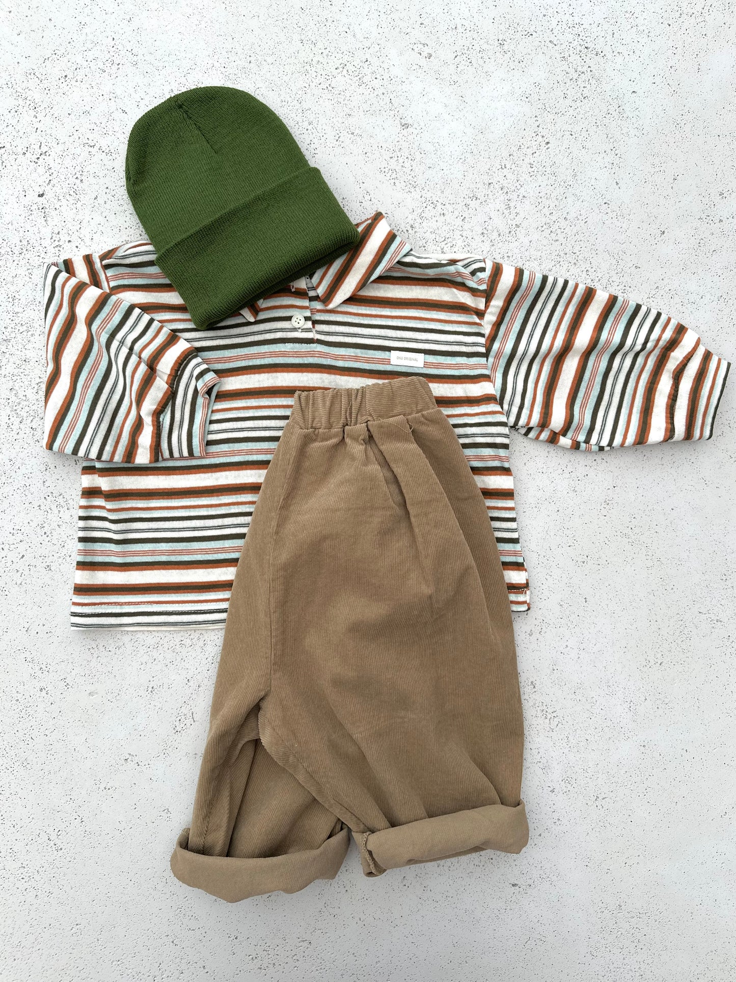 Finger rib pants - camel