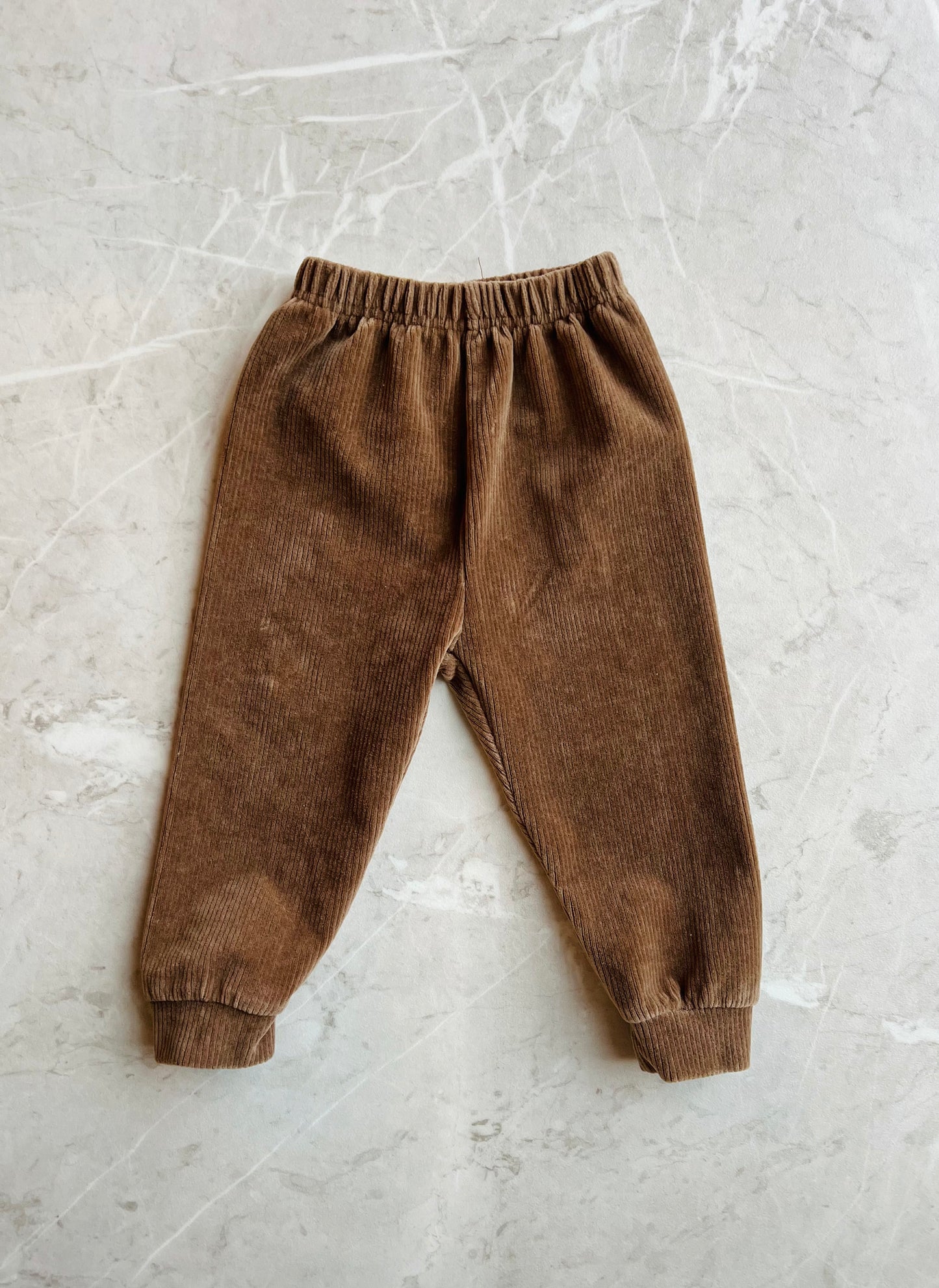 Soft rib joggers - brown