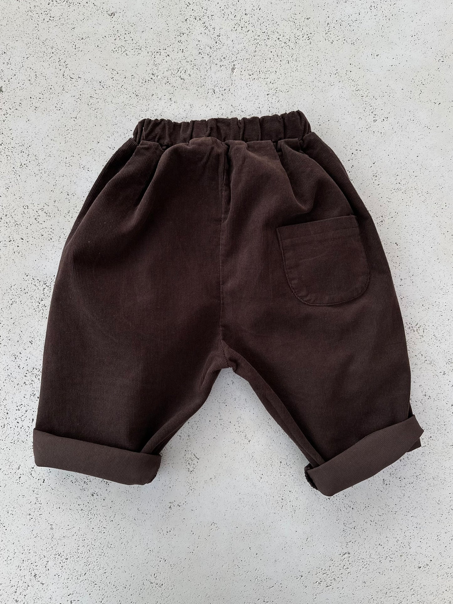 Finger rib pants - dark brown