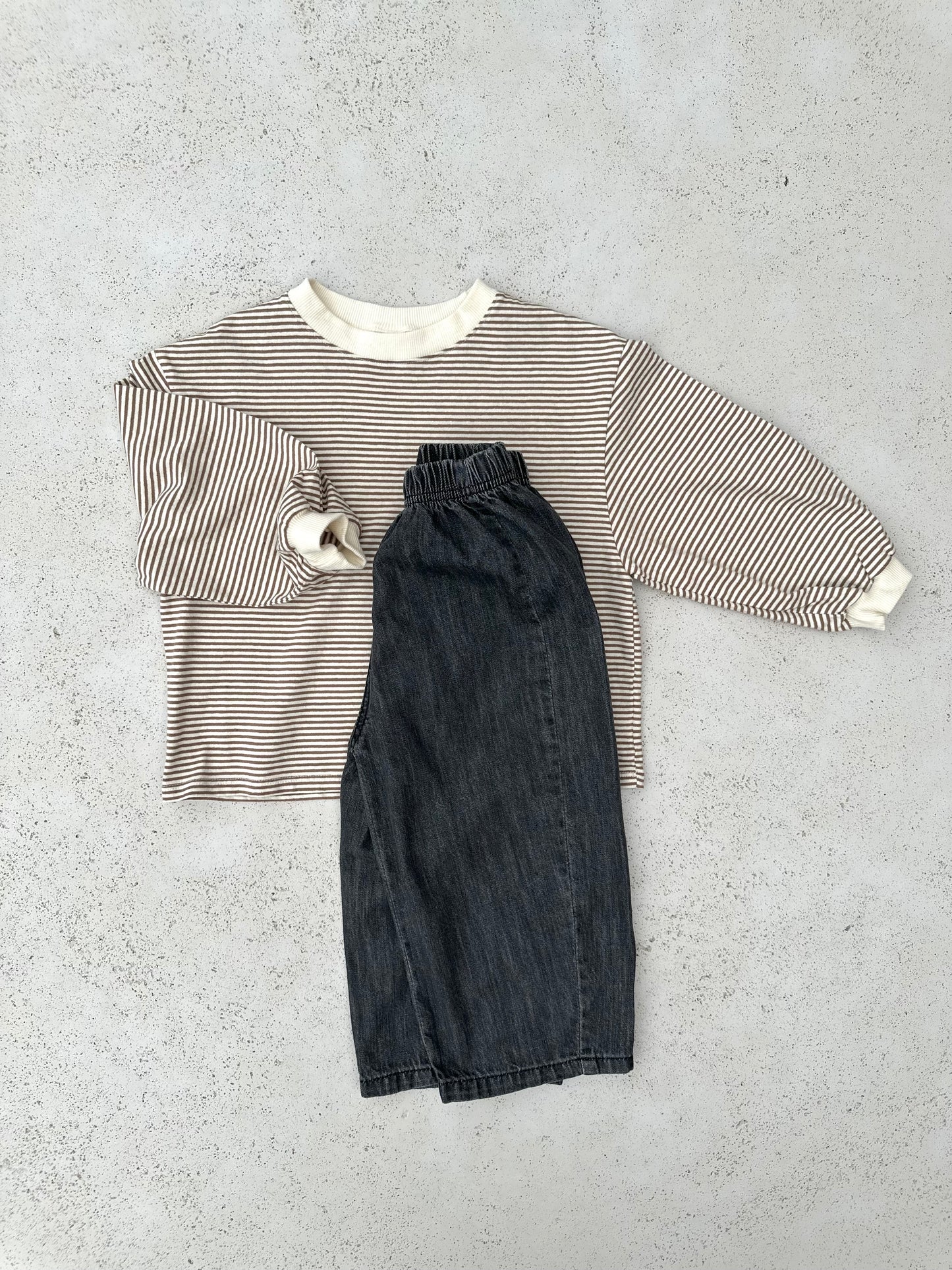 Melmel loose stripe sweatshirt - brown