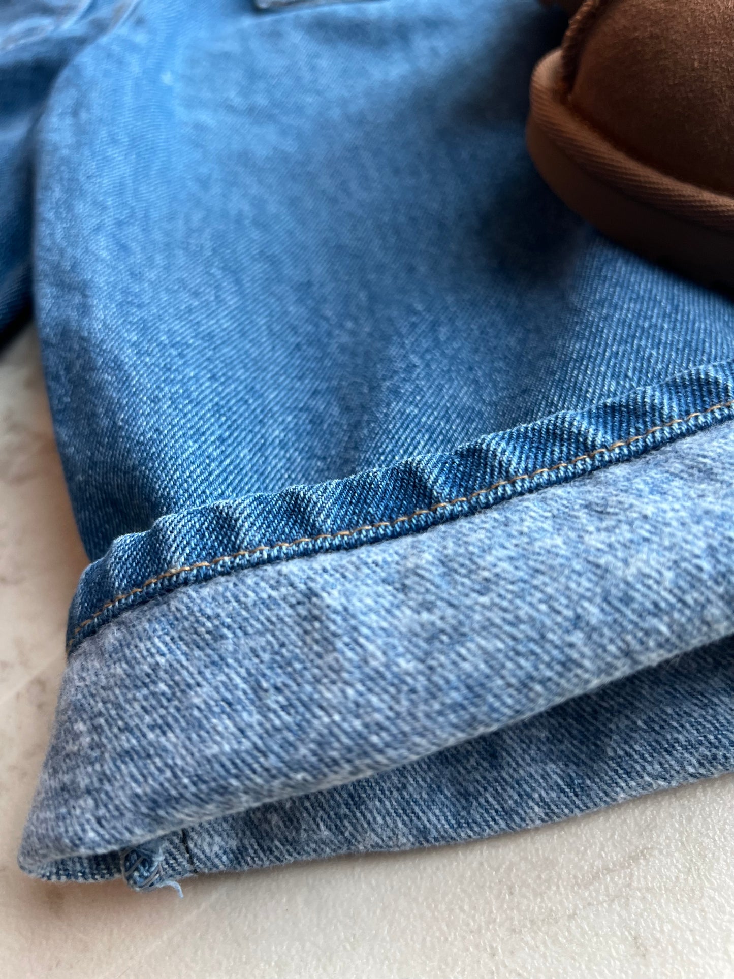 Straight wide fit denim pants - blue