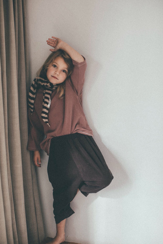 Finger rib pants - dark brown
