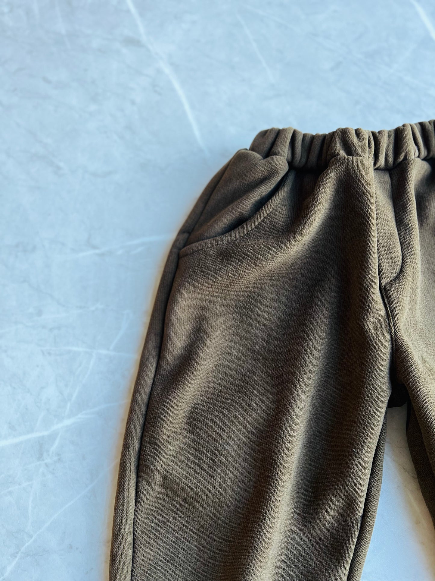 Warm fleeced rib pants - Brown: LAST ONES: 4-5y, 7-8y