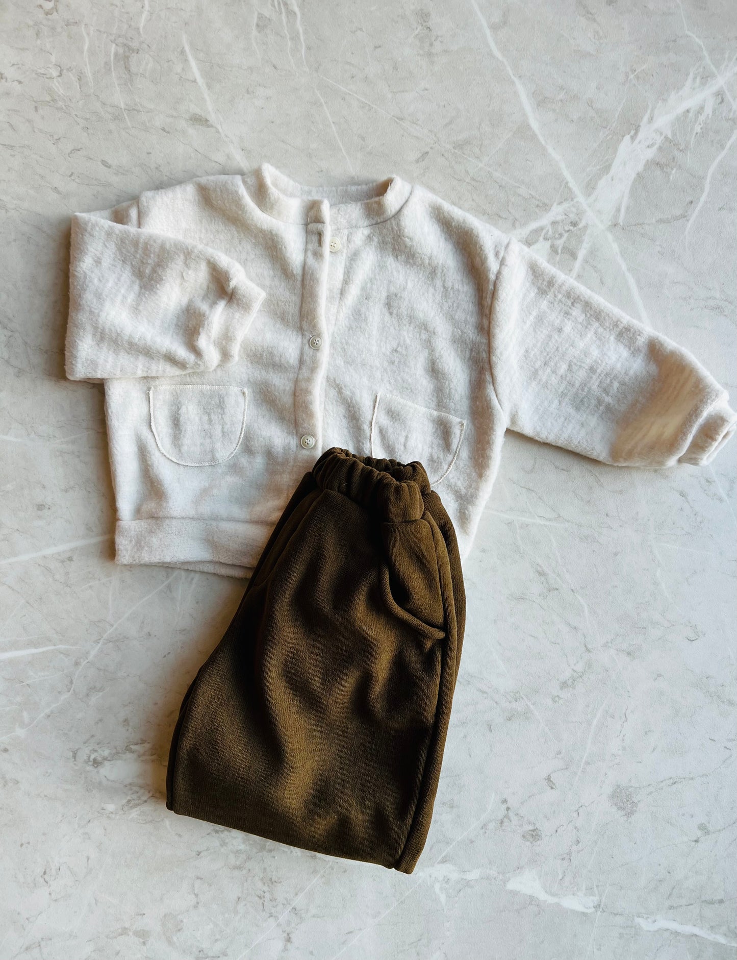 Warm fleeced rib pants - Brown: LAST ONES: 4-5y, 7-8y